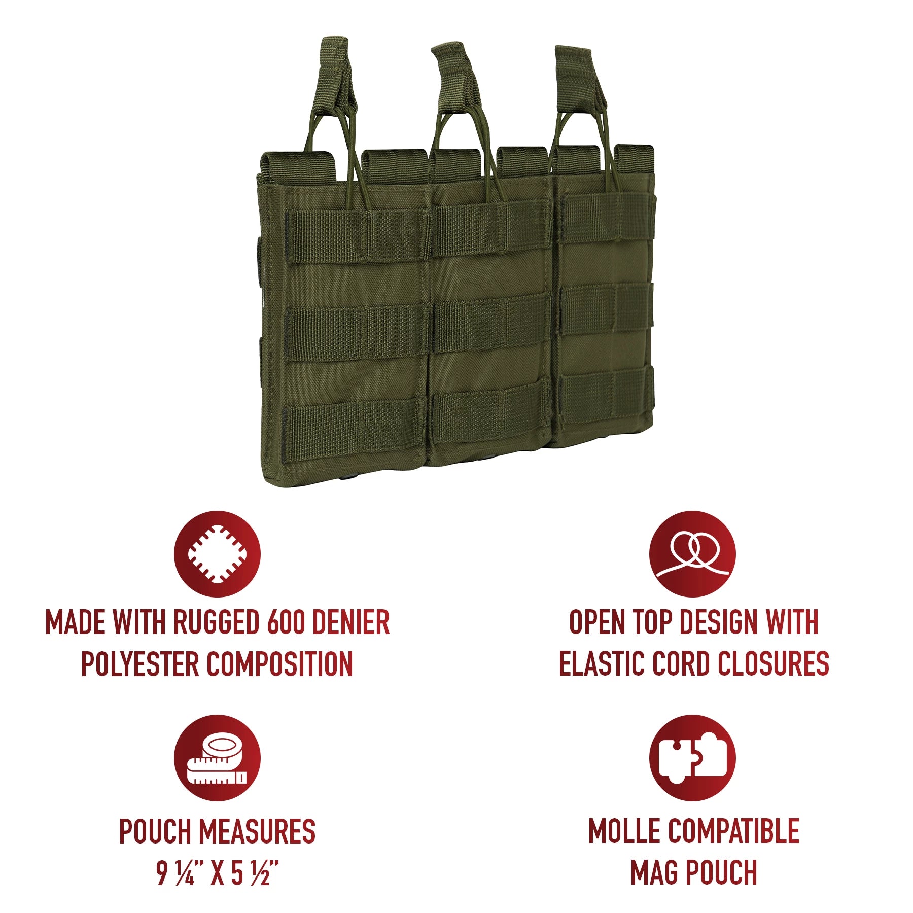 Open-Top Modular Triple Pouch