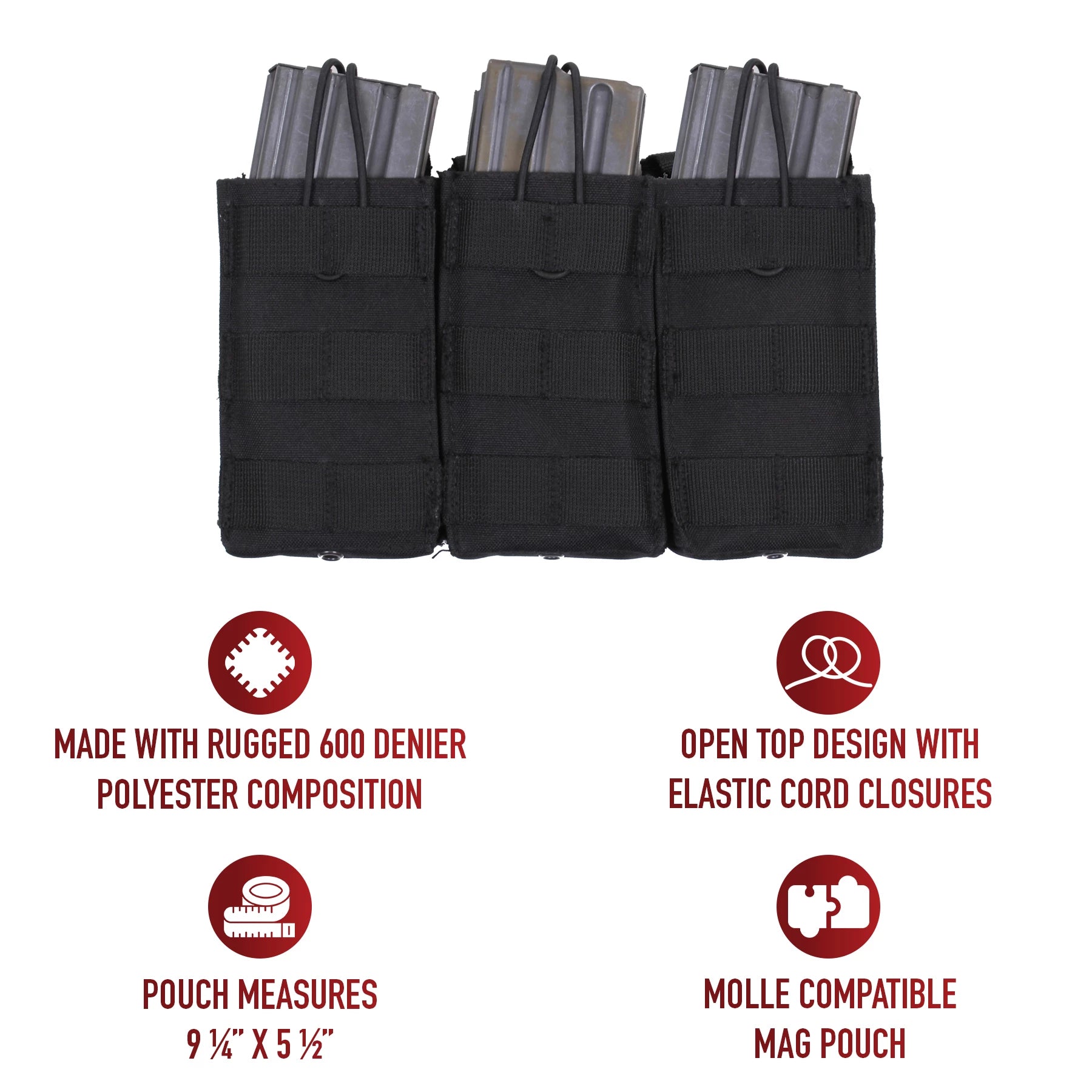 Open-Top Modular Triple Pouch