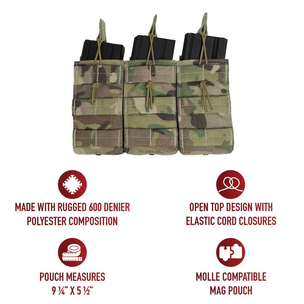 Open-Top Modular Triple Pouch