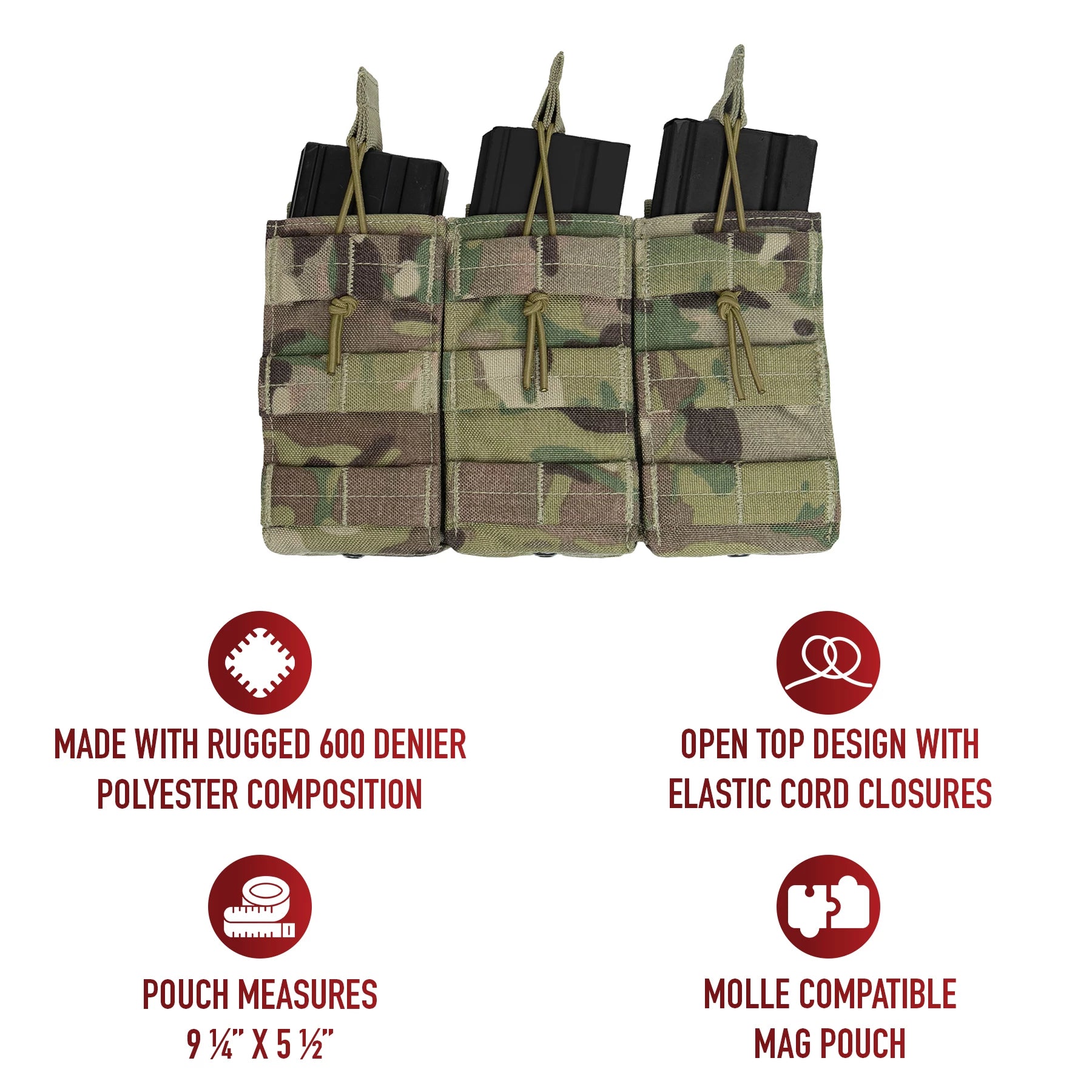 Open-Top Modular Triple Pouch
